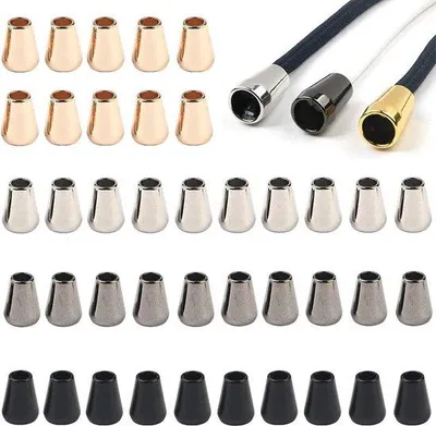 Produktbild von Metallische Koordschlosszüge - 40 Stück Metallkoordschlosszüge - Metallkoordschlosser - Schwarz