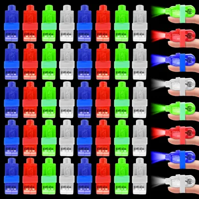 40 LED-Fingerlampen, bunt, Leuchtringe für Partys