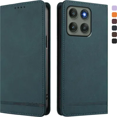 Obrázek produktu pro Pouzdro pro Motorola Edge 60 Pro, retroPolyuretankožené flip pouzdro s stojánkem a přihrádkami na karty Zelený