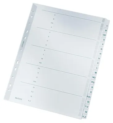 Produktbild von Leitz Register 43280000 A-Z DIN A4 volle Höhe Karton grau