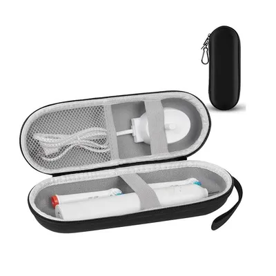 Produktbild von Reiseetui für elektrische Zahnbürsten - Reiseetui - mit Netztaschen - für elektrische Zahnbürsten Rasierer Kämme Pflegeartikel - Schwarz (nur Box)