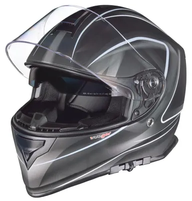 Produktbild von rueger Integralhelm Motorradhelm Kinder Motorrad Integral Bobber Sturz Helm Pinlock LNP-GY XL (61-62)