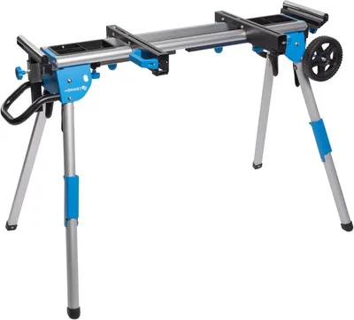 Imagen del producto de Mesa de sierra móvil plegable, con soportes de rodillos y una capacidad de carga de 100 kg, ideal para sierras de mesa y sierras de cinta