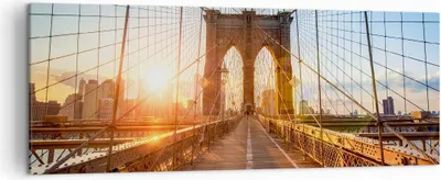 Produktbild von Bild auf Leinwand - Leinwandbild - New York Brücke - 140x50cm - Wand Bild - Wanddeko - Wandbilder - Leinwanddruck - Bilder - Kunstdruck - Wanddekoration - Leinwand bilder - Wandkunst - AB140x50-3707