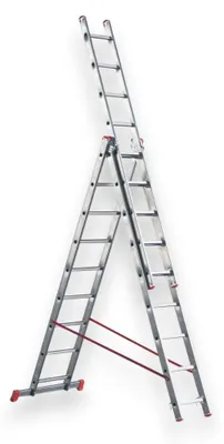 Immagine prodotto di Scala tripla alta multiuso in alluminio a tre elementi 7+7+7 gradini Marchetti
