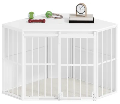 Productafbeelding van Hondenmand - Hondenbed - Hondenhok - Huisdierbed - Dierenmand - Met Isolatiemateriaal - Schuifdeur - Wit