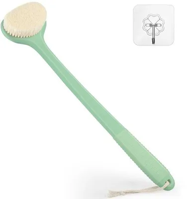 Obrázek produktu pro Sprchová kartáč s protiskluzovou rukojetí o délce 43 cm, zelená, dlouhá