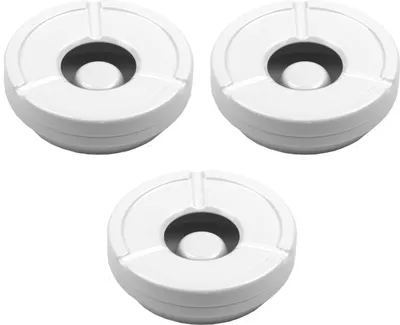 Produktbild von 3 Stück Windaschenbecher Aschenbecher mit abnehmbaren Deckel aus Melamin in weiß ø 12cm