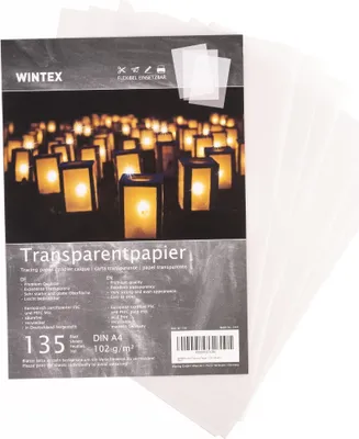 Produktbild von WINTEX 135 Blatt Transparentpapier - DIN A4 Pauspapier weiß & bedruckbar 100 g/m² - Bastelpapier Laternenpapier transparent - Transparentpapier bedruckbar für Design & Architektur