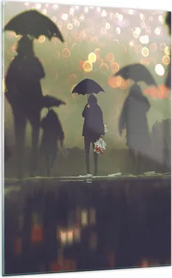 Produktbild von Bilder auf glas - Einteilig - Straße Regen Wasser - 70x100cm - Glasbilder - Wandbilder - Bilder - zum Aufhängen bereit - Wanddekoration aus Glas - Glas Bilder - Wandbild auf Glas - GPA70x100-3885