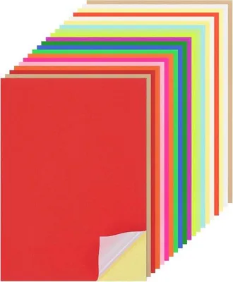 Produktbild von Famanu Selbstklebendes Papier A4 250 g/m² - 50 bunte Bögen