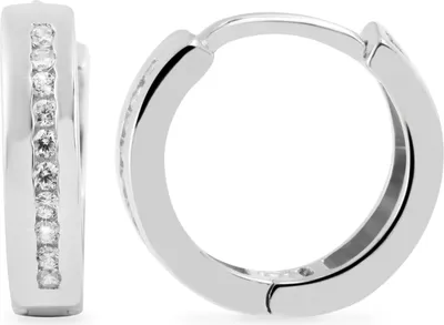 Produktbild von 925/- Echt Silber Klappcreolen "Milla" mit Zirkoniabesatz, 925/rhodiniert