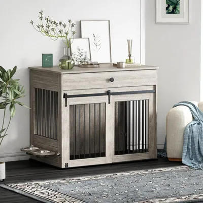 Image de Cage pour chien - Abri pour chien - Cage de transport pour chien - Enclos pour chien - Cage de chien - Meuble multifonctionnel
