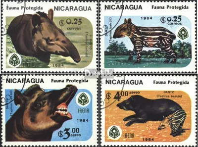 Produktbild von Briefmarken Nicaragua 1984 Mi 2549-2552 (kompl.Ausg.) gestempelt Geschützte Tiere