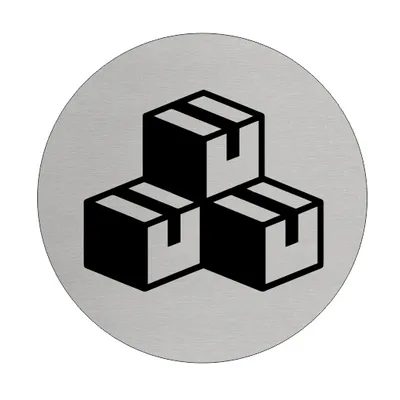 Produktbild von CombiCraft Aluminium Türschild 'Lager9raum)' - Ø75mm mit 3M-Klebeband