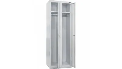 Zdjęcie produktu dla UHL-MASH Szafa Metalowa Ubraniowa SO-300/2 Dwudrzwiowa 180x60x50cm  Socjalna BHP Pracownicza Szkolna Do szatni Klucz Otwory wentylacyjne Szara