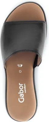 Zdjęcie produktu dla Gabor 62 730 buty damskie - wygodne klapki czarne rekreacyjne NOWOŚĆ