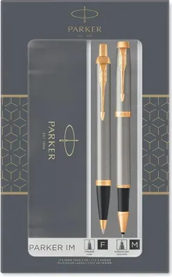 Produktbild von PARKER Rollerball & Kugelschreiber DuoSet Brushed G.T IM F/M Geschenkbox