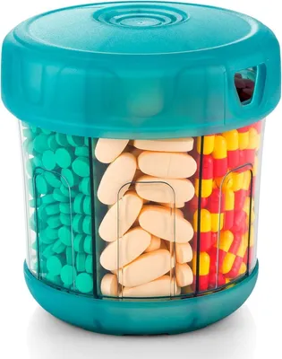 Produktbild von Extra Große Pillendose mit 7 TPU Fächern, Tablettenbox für Monat Organizer