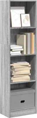 Image de Maison Exclusive - Bibliothèque Gris Sonoma 40x24x143 cm Matériau dérivé du bois
