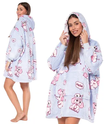 Obrázek produktu pro Mikina deka Kocobluza 2v1 Oversize XXL s kapucí Thick Sherpa Purple