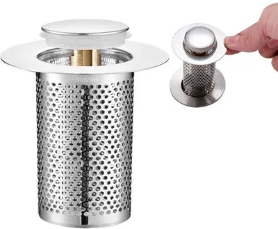 Obrázek produktu pro Nerezový sítko – sítko na vlasy – sítko do sprchy – 3,3 x 5,5 cm – systém proti zanášení