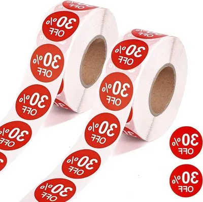 Obrázek produktu pro Samolepicí cenovky 2,5 cm, červené, pro supermarkety