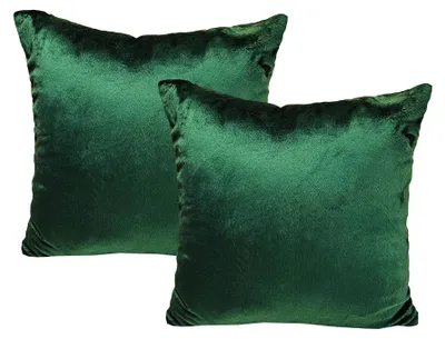 Produktbild von JACK 2er Set Teddy Flausch Kissenhülle Kissenbezug Dekokissen flauschig kuschlig weich, Farbe:Grün, Größe:45 x 45 cm
