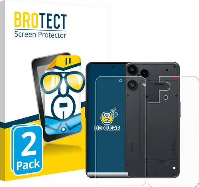 Produktbild von 2x Für Nothing Phone (3a) Lite (Display+Rückseite) Schutzfolie BROTECT Displayschutz Display Schutz Folie Klar Transparent