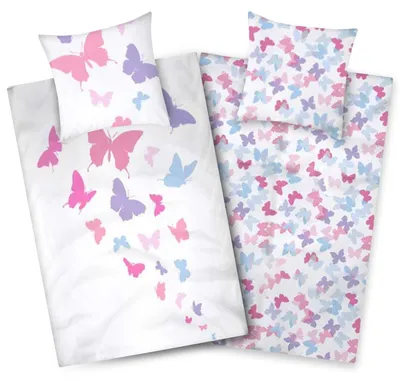 Image de Omgoods - Housse de couette pour enfants, motif papillon, 135 x 200 cm