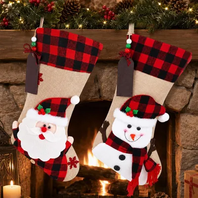 Imagen del producto de Conjunto de 2 calcetines navideños personalizados