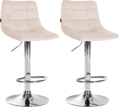 Produktbild von 2er Set Barhocker Jerry Samt, Farbe:braun, Gestell Farbe:schwarz