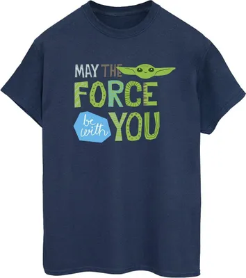 Produktbild von Star Wars - "The Mandalorian May The Force Be With You" T-Shirt für Damen BI45757 (S) (Marineblau)
