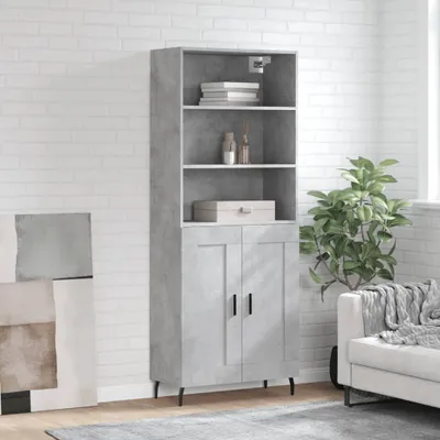 Obrázok produktu pre vidaXL Highboard concrete grey 69,5x34x180 cm odvodený drevený výrobok