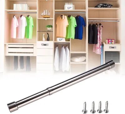 Produktbild von Kleiderständer verstellbar, Edelstahl Kleiderstange, ausziehbar, für jeden Schrank