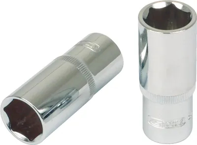 Produktbild von KS TOOLS 918.1258-E 1/2" CHROMEplus Sechskant-Stecknuss, lang, 21mm, auf Hänger