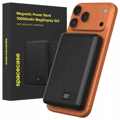 Zdjęcie produktu dla Powerbank indukcyjny z Magsafe SPACECASE MagDisplay Qi2 10000mAh Czarny