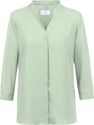 Produktbild von Greiff CHIFFON Damen Chiffon-Bluse 3/4-Arm V-Neck Regular Mint 38