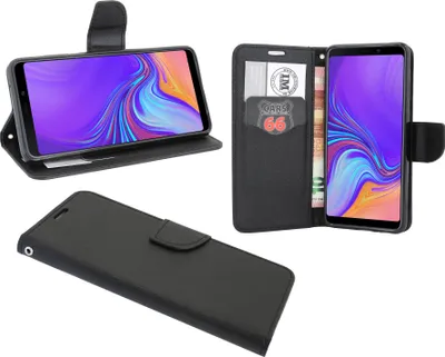 Immagine prodotto di Custodia a libro "Fancy" compatibile con SAMSUNG GALAXY A9 2018 (A920F) custodia per cellulare custodia a portafoglio con funzione di supporto, porta carte di credito nero cofi1453®
