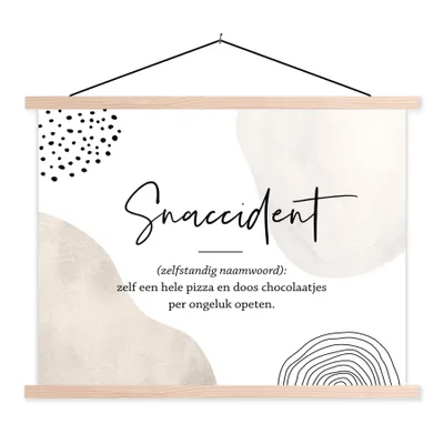 Produktbild von MuchoWow® Textilposter Zitate - Snaccident definition - Sprichwörter - Wörterbuch 40x30 cm mit holzfarbenen Rahmen - Bilder