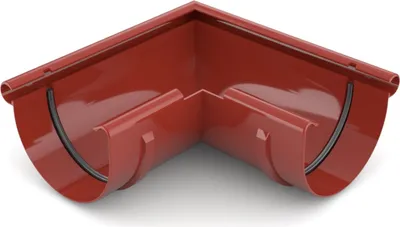Immagine prodotto di BRYZA Grondaia angolare esterna in plastica Ø 125 mm, rosso RAL 3011