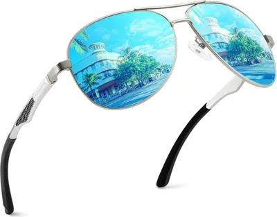 Produktbild von Pilotenbrille Herren Polarisiert UV400 Sonnenbrille Damen - Aluminium-Magnesium-Legierung - GQUEEN