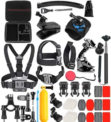 Image de Kit de caméra d'action 50 en 1, en plastique, pour les caméras d'action et les caméras GoPro.