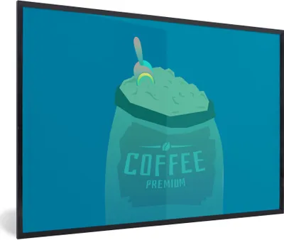 Produktbild von MuchoWow® Gerahmtes Poster Kaffee - Bohnen - Zitate - Kaffeeprämie 90x60 cm - Poster mit Schwarzem Bilderrahmen Wandposter Rahmen Foto Bilder - Fotorahmen - Foto-Plakat
