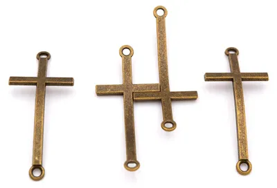 Produktbild von Vintageparts Kreuz Verbinder antik Bronze 51 mm, 4 Stück
