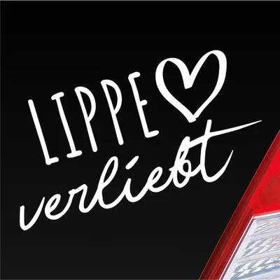 Produktbild von Auto Aufkleber Lippe verliebt Herz Fluss Wasser Water Liebe Car 19x10 cm Weiss Glanz Sticker Heckscheibenaufkleber
