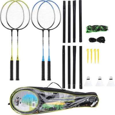 Obrázek produktu pro Badmintonová sada - 4 rakety, 3 míčky, síť a obal