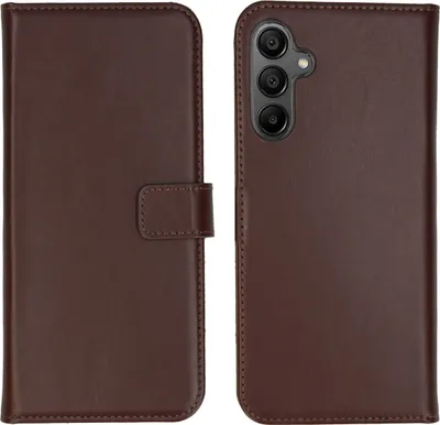 Produktbild von Selencia Echtleder Klapphülle Samsung Galaxy A15 (5G/4G) - Dunkelbraun