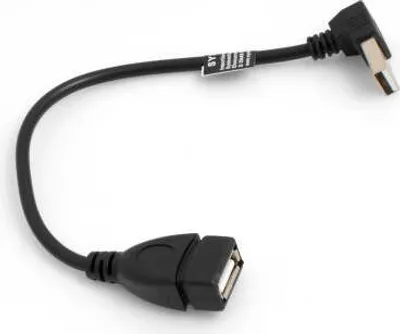 Produktbild von SYSTEM-S USB Kabel 2.0 Typ A (male) 90° gewinkelt Abwärts Winkel auf USB 2.0 Typ A (female) Ladekabel Datenkabel Verlängerungskabel 20 cm