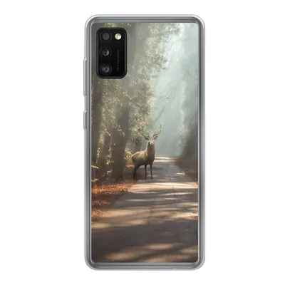 Produktbild von MuchoWow® Handyhülle Schutzhülle Hülle für Samsung Galaxy A41 Hirsche - Wald - Sonnenstrahlen Silikon Softcase Handy Hülle - Mobiltelefon